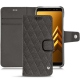 Capa em pele Samsung Galaxy A8+ (2018) - Anthracite - Couture ( Pantone 424C ) 