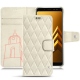 Samsung Galaxy A8+ (2018) leather case - Blanc escumo - Couture