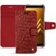 Samsung Galaxy A8+ (2018) leather case - Autruche ciliegia