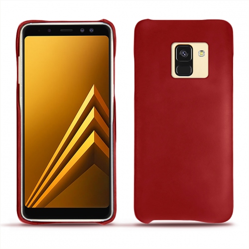 Samsung Galaxy A8 (2018) leather coverRouge ( Nappa - Pantone #d50032 ) 