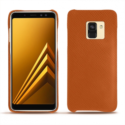 硬质真皮保护套 Samsung Galaxy A8 (2018)Orange vibrant ( Pantone #e36b39 ) 