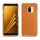 Samsung Galaxy A8+ (2018) leather cover - Mandarine vintage ( Pantone 165C ) 
