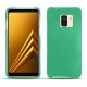 Coque cuir Samsung Galaxy A8+ (2018) - Menthe vintage ( Pantone 562C ) 