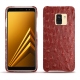 Funda de piel Samsung Galaxy A8+ (2018) - Autruche ciliegia