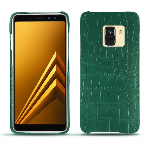 Lederschutzhülle Samsung Galaxy A8+(2018)Crocodile pino ( Pantone #173F35 ) 
