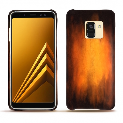 Funda de piel Samsung Galaxy A8+ (2018)Fauve Patine