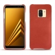 Samsung Galaxy A8+ (2018) leather cover - Arange clouquié