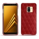 Samsung Galaxy A8+ (2018) leather cover - Rouge - Couture ( Nappa - Pantone 199C ) 