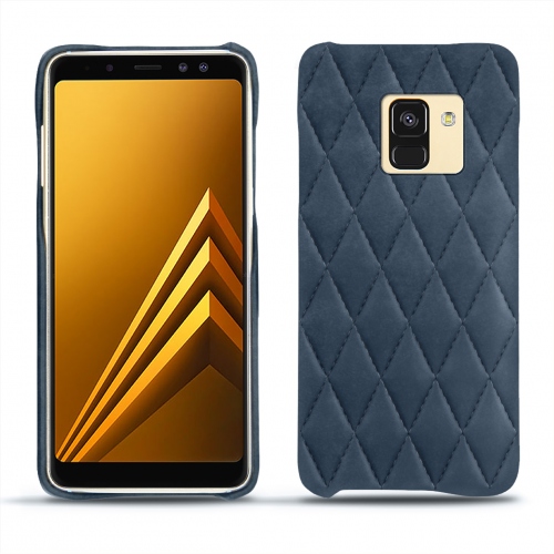 Funda de piel Samsung Galaxy A8+ (2018)Jean vintage - Couture ( Pantone #2f414f  ) 