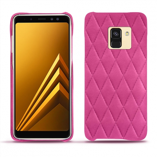 Housses, étuis et coques sur-mesure et personnalisables en cuir pour Samsung Galaxy A8+ (2018)Rose BB - Couture ( Pantone #DB599F )