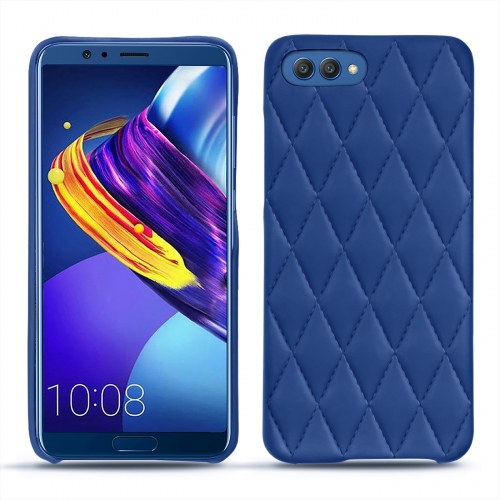 Funda de piel Huawei Honor View 10Bleu océan - Couture ( Nappa - Pantone #15458a) 