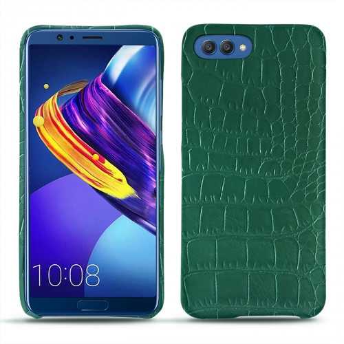 Custodia in pelle Huawei Honor View 10Crocodile pino ( Pantone #173F35 ) 