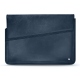 ノートPC、17インチ用レザーケース - Griffe 1 - Jean vintage ( Roughtcut - Pantone 285U  ) 
