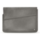 Leather sleeve for 17' laptop - Griffe 1 - Acier vintage ( Pantone 403C ) 