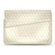 Funda de piel para ordenador portatil 17' - Griffe 1 - Blanc - Couture ( Bologna - White ) 