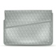 Leather sleeve for 17' laptop - Griffe 1 - Gris - Couture ( Nappa - Pantone W428C ) 