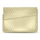 Leather sleeve for 17' laptop - Griffe 1 - Beige - Couture ( Nappa - Pantone 7502C ) 