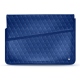 Leather sleeve for 17' laptop - Griffe 1 - Bleu océan - Couture ( Nappa - Pantone 293C ) 