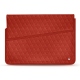 Housse cuir pour ordinateur portable 17' - Griffe 1 - Papaye - Couture ( Pantone 180C ) 