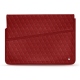 Funda de piel para ordenador portatil 17' - Griffe 1 - Tomate - Couture ( Pantone 187C ) 