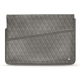 Leather sleeve for 17' laptop - Griffe 1 - Acier vintage - Couture