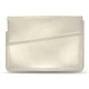 Leather sleeve for 17' laptop - Griffe 1 - Blanc escumo