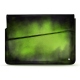 Leather sleeve for 17' laptop - Griffe 1 - Vert Patine