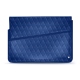Leather sleeve for 15' laptop - Griffe 1 - Bleu océan - Couture ( Nappa - Pantone 293C ) 