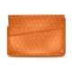 Leather sleeve for 15' laptop - Griffe 1 - Orange - Couture ( Nappa - Pantone 1495U ) 