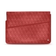 Leather sleeve for 15' laptop - Griffe 1 - Cerise vintage - Couture