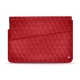 Leather sleeve for 15' laptop - Griffe 1 - Rouge troupelenc - Couture