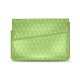 Leather sleeve for 11' laptop - Griffe 1 - Vert olive - Couture ( Nappa - Pantone 578U ) 