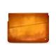 Leather sleeve for 11' laptop - Griffe 1 - Orange Patine