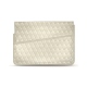 Leather sleeve for 8' laptop - Griffe 1 - Blanc escumo - Couture