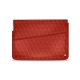Leather sleeve for 8' laptop - Griffe 1 - Papaye - Couture ( Pantone 180C ) 