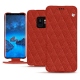 Samsung Galaxy S9 leather case - Papaye - Couture ( Pantone 180C ) 
