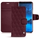 Housse cuir Samsung Galaxy S9 - Lie de vin - Couture ( Pantone 5115C ) 