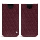 Samsung Galaxy S9 leather pouch - Lie de vin - Couture ( Pantone 5115C ) 