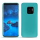 Samsung Galaxy S9 leather cover - Bleu fluo