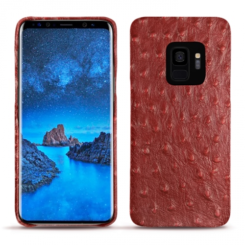가죽 커버 Samsung Galaxy S9Autruche ciliegia ( Pantone #a4343a ) 
