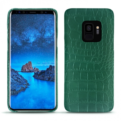 Capa em pele Samsung Galaxy S9Crocodile pino ( Pantone #173F35 ) 