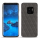 Coque cuir Samsung Galaxy S9 - Anthracite - Couture ( Pantone 424C ) 