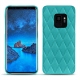 Coque cuir Samsung Galaxy S9 - Bleu fluo - Couture