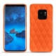Coque cuir Samsung Galaxy S9 - Orange fluo - Couture