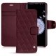 Housse cuir Samsung Galaxy S9+ - Lie de vin - Couture ( Pantone 5115C ) 