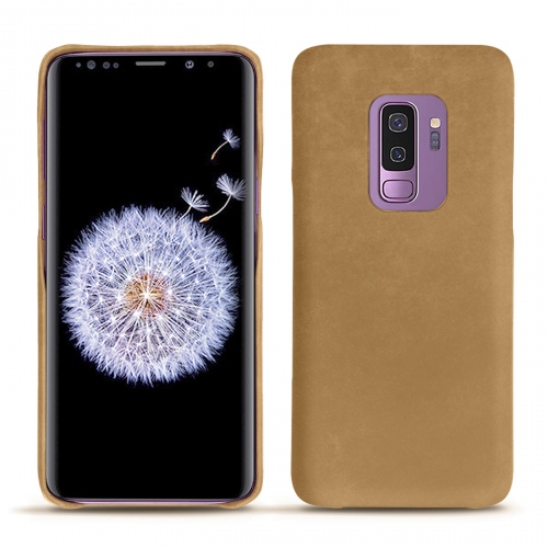 Protections (housses, coques, étuis) en cuir fabriquées main pour Samsung Galaxy S9+ Sable vintage ( Pantone #9b7340 ) 