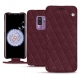 Housse cuir Samsung Galaxy S9+ - Lie de vin - Couture ( Pantone 5115C ) 
