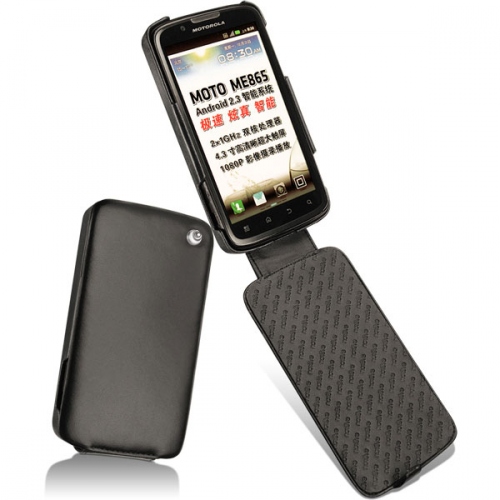 Capa em pele Motorola Atrix 2 4G ME865  - Noir ( Nappa - Black ) 