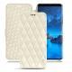 Samsung Galaxy S9 leather case - Blanc - Couture ( Bologna - White ) 