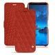 Samsung Galaxy S9 leather case - Papaye - Couture ( Pantone 180C ) 